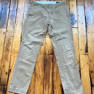 Polo Ralph Lauren 34x34 (Fits 34x32) Tan Chino Pants Khaki Straight Flaw*